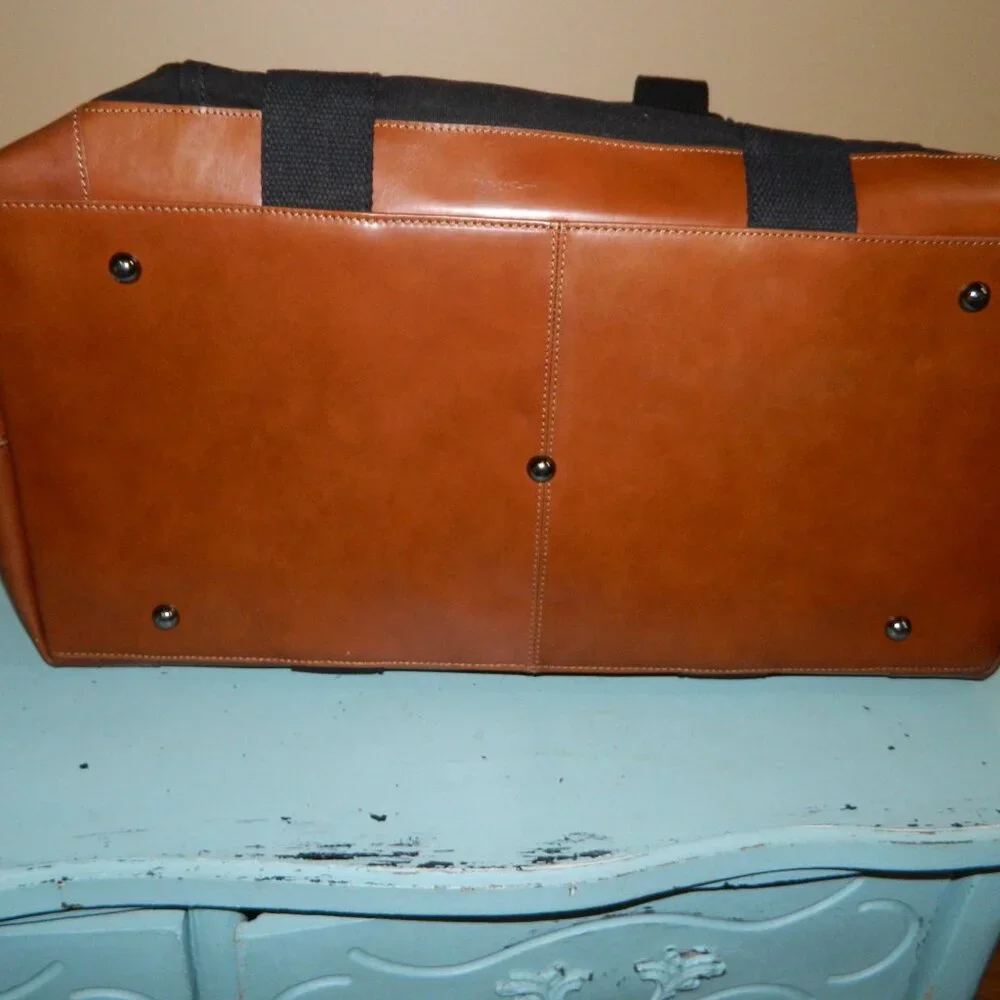 Mark & Graham Canvas and Leather Weekender Black
